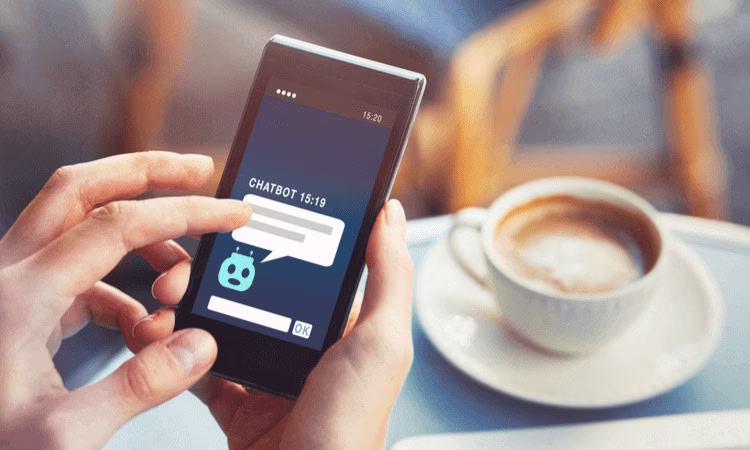 AI chatbot interface on a smartphone for customer service